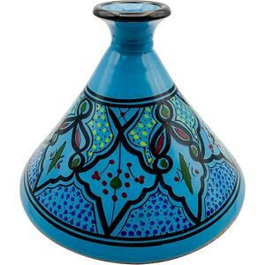 Moroccan Tagine Handmade Hand-Painted Blue Ceramic Glazed Cookware Lid Only